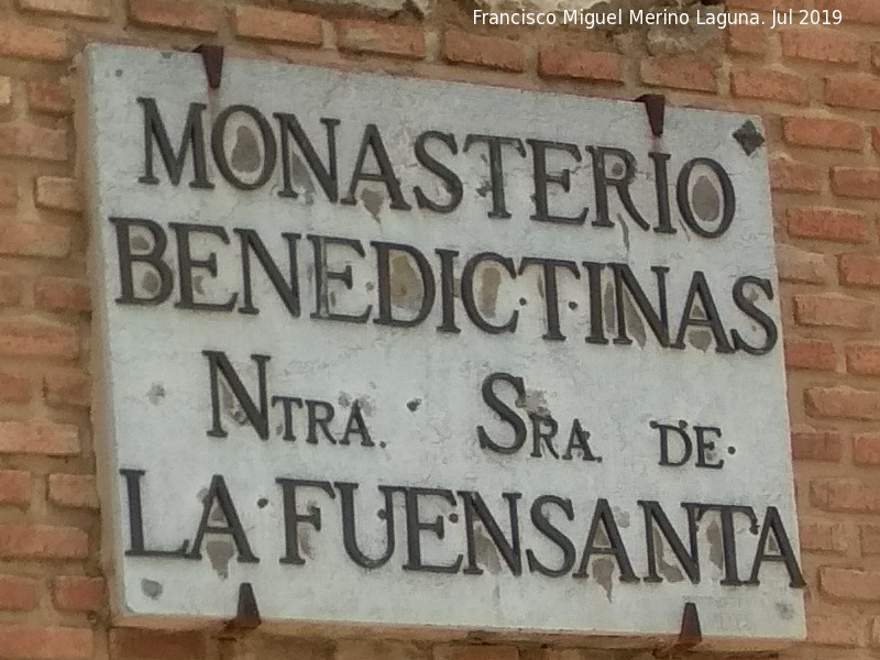 Santuario de la Fuensanta - Santuario de la Fuensanta. Placa