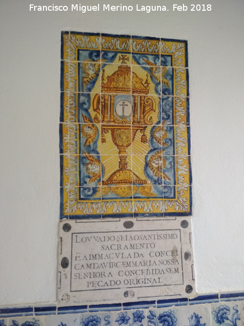 Capilla de San Sebasti�n - Capilla de San Sebasti�n. Azulejos de la Custodia