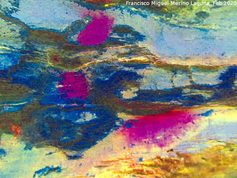 Pinturas rupestres del Abrigo del Guadal�n III - Pinturas rupestres del Abrigo del Guadal�n III. Tratada con Dstretch