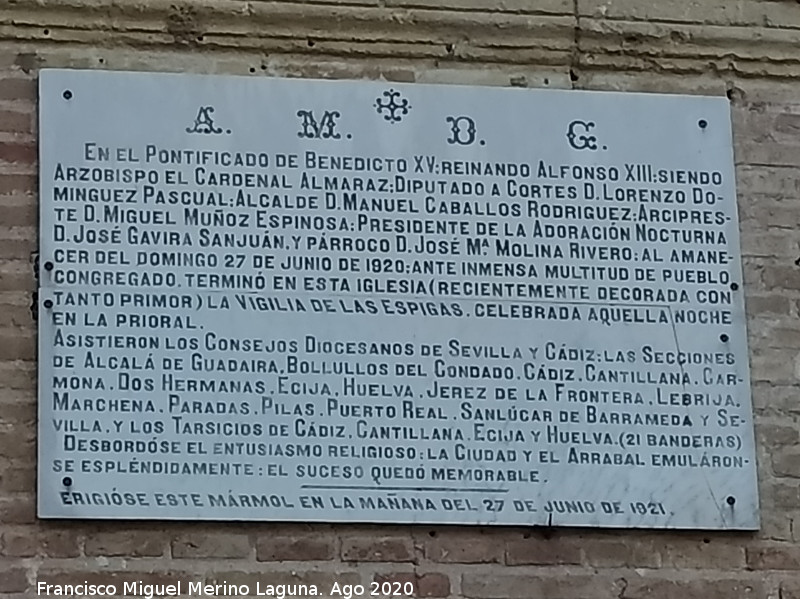 Iglesia de San Pedro - Iglesia de San Pedro. Placa