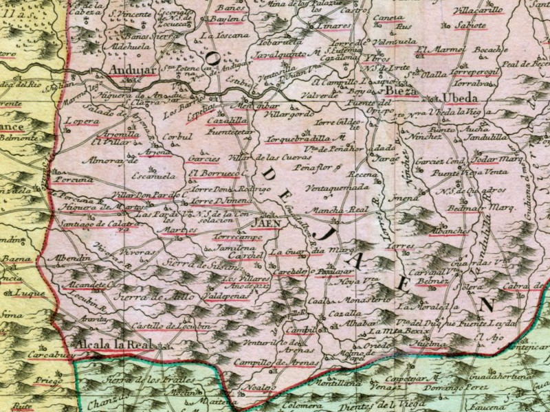 Historia de Villanueva de la Reina - Historia de Villanueva de la Reina. Mapa 1782