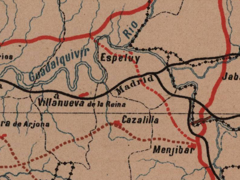 Historia de Villanueva de la Reina - Historia de Villanueva de la Reina. Mapa 1885