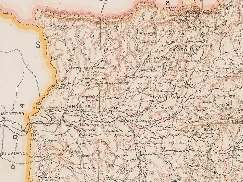 Historia de Villanueva de la Reina - Historia de Villanueva de la Reina. Mapa 1910