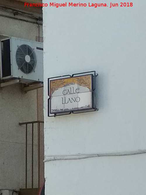 Calle Llano - Calle Llano. Placa