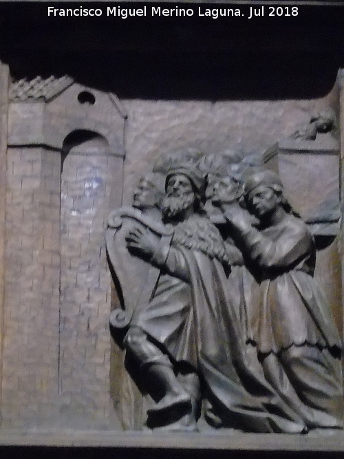 Catedral de Jan. Coro. Entrada del Arca en Jerusaln - Catedral de Jan. Coro. Entrada del Arca en Jerusaln. Talla principal