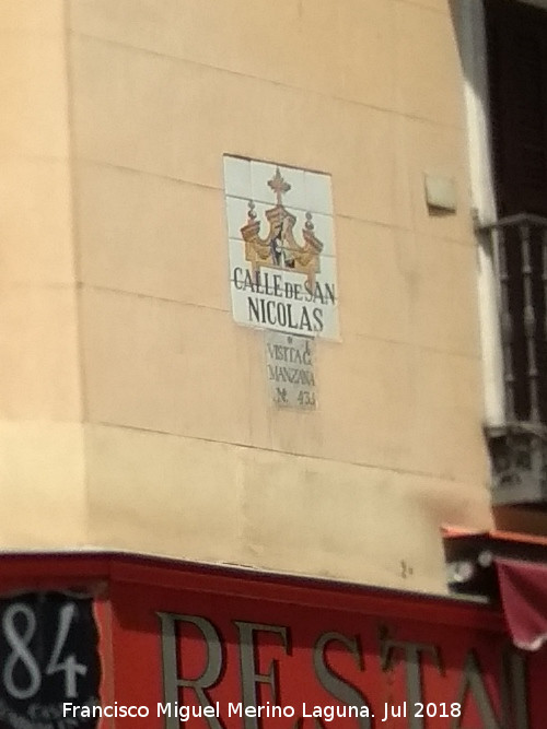 Calle de San Nicols - Calle de San Nicols. Placa