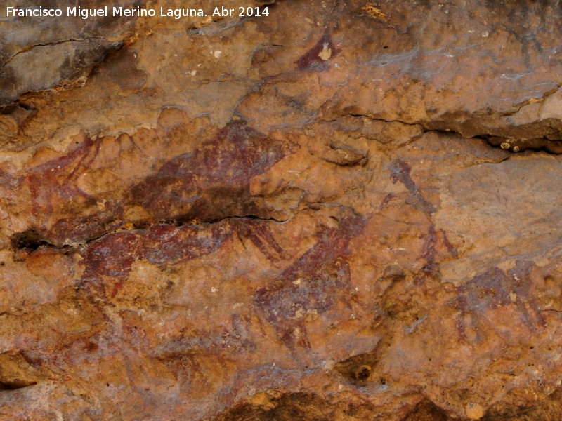 Pinturas rupestres de la Cueva del Engarbo I. Grupo II. Panel VII - Pinturas rupestres de la Cueva del Engarbo I. Grupo II. Panel VII. 