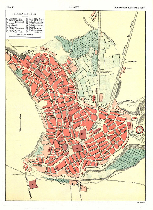 Historia de Jan. Urbanismo - Historia de Jan. Urbanismo. Mapa de principios del siglo XX