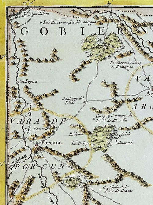 Cortijo Almoraide - Cortijo Almoraide. Mapa del Partido de Martos 1735