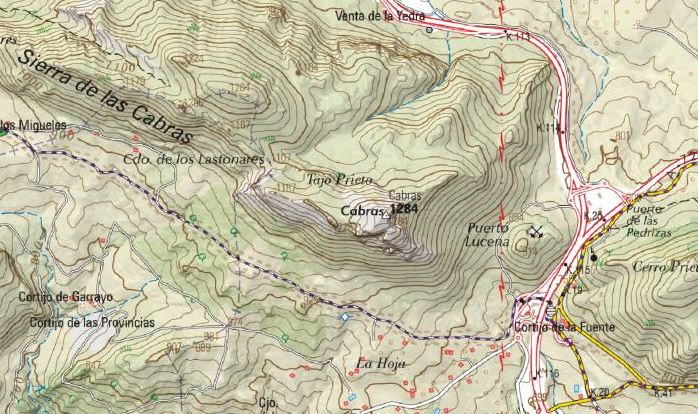 Pico Cabras - Pico Cabras. Mapa