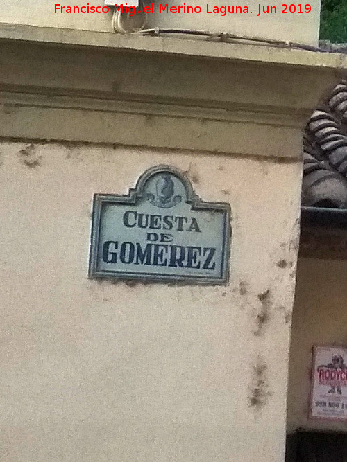 Cuesta de Gomrez - Cuesta de Gomrez. Placa