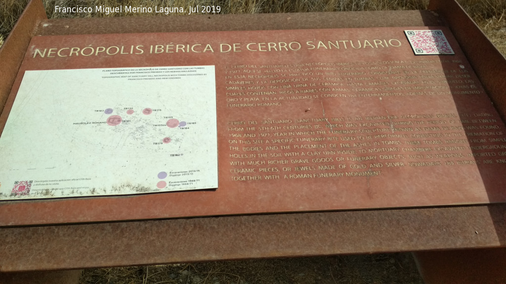 Necrpolis del Cerro del Santuario - Necrpolis del Cerro del Santuario. Cartel