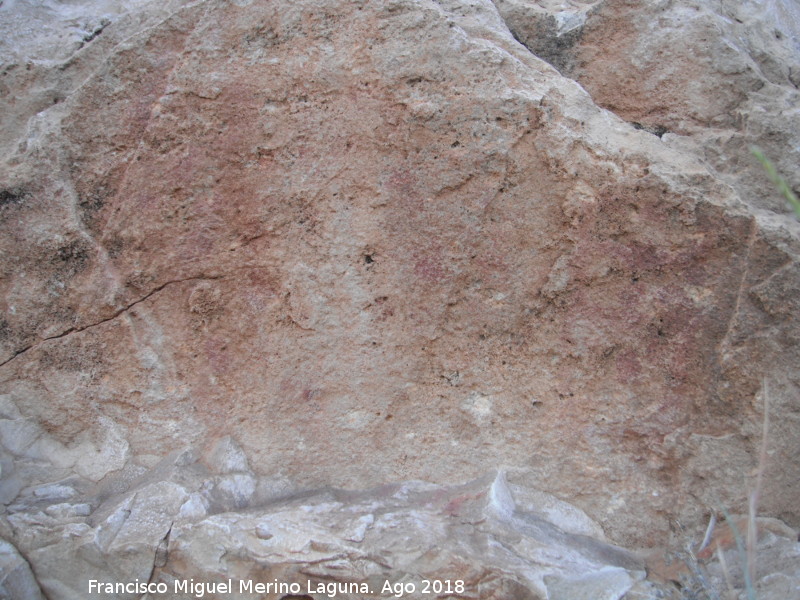 Pinturas rupestres de la Raspa de Piedra Redonda III - Pinturas rupestres de la Raspa de Piedra Redonda III. Figuras con puntos en su interior