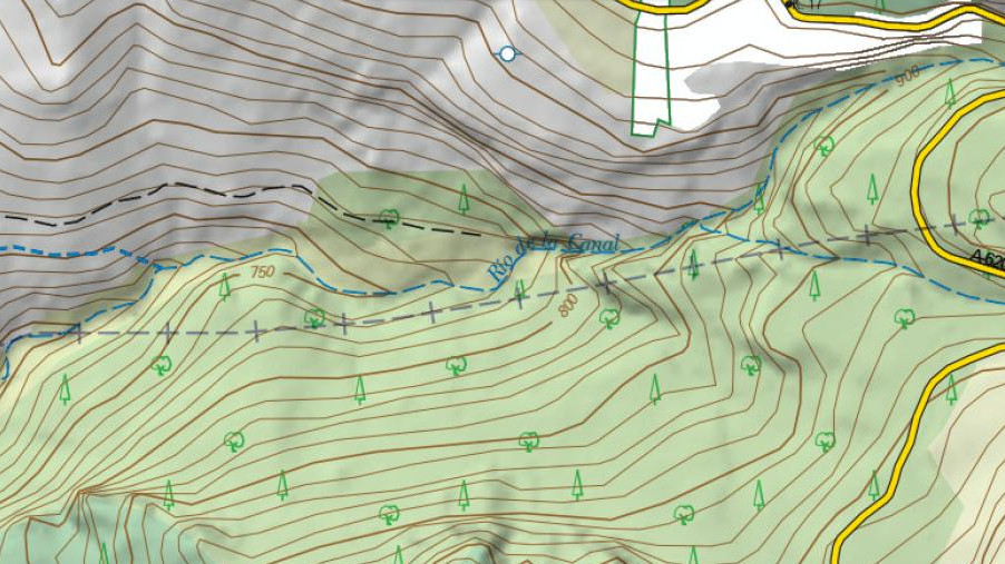 Ro de la Canal - Ro de la Canal. Nombre en el mapa