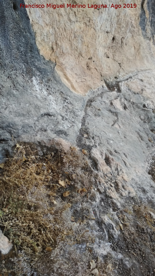Canalizacin y cazoletas del Abrigo Trepada del Clarillo I - Canalizacin y cazoletas del Abrigo Trepada del Clarillo I. Cazoleta y canalizacin