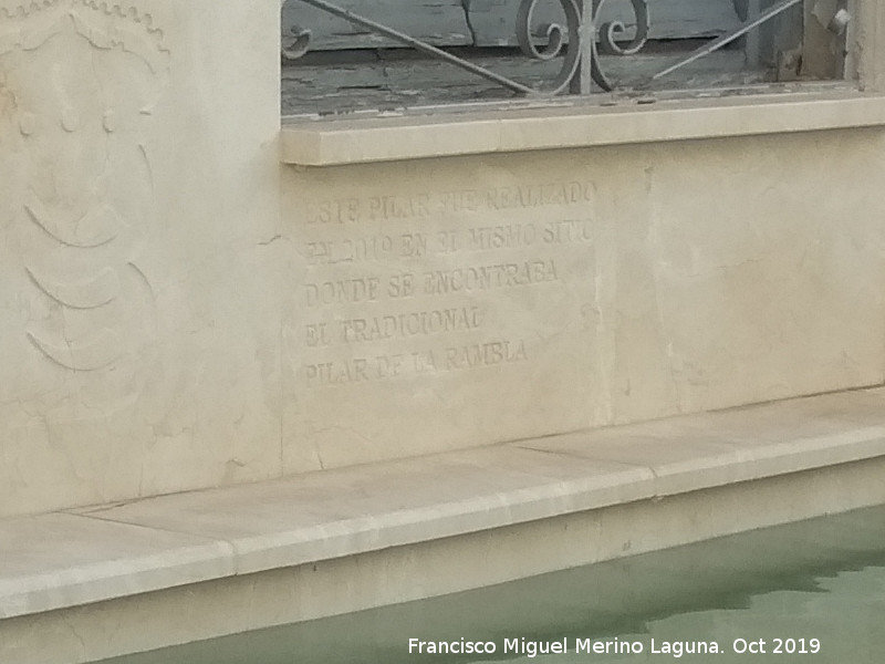 Pilar de la Rambla - Pilar de la Rambla. Inscripcin