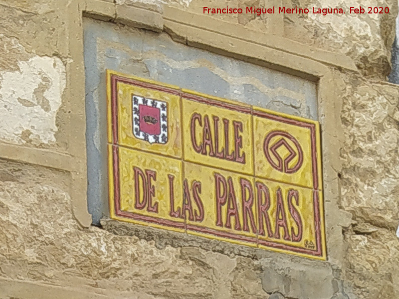 Calle de las Parras - Calle de las Parras. Placa