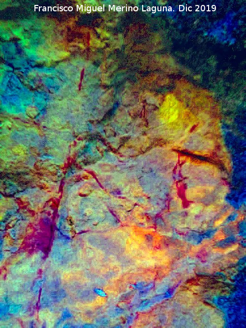 Pinturas rupestres de la Cerradura - Pinturas rupestres de la Cerradura. Tratada con Dstretch