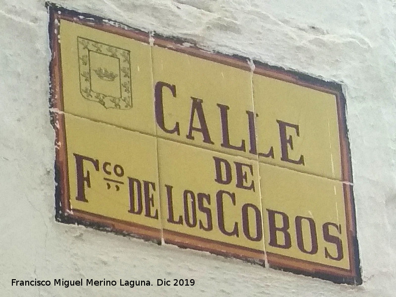 Calle Francisco de los Cobos - Calle Francisco de los Cobos. Placa
