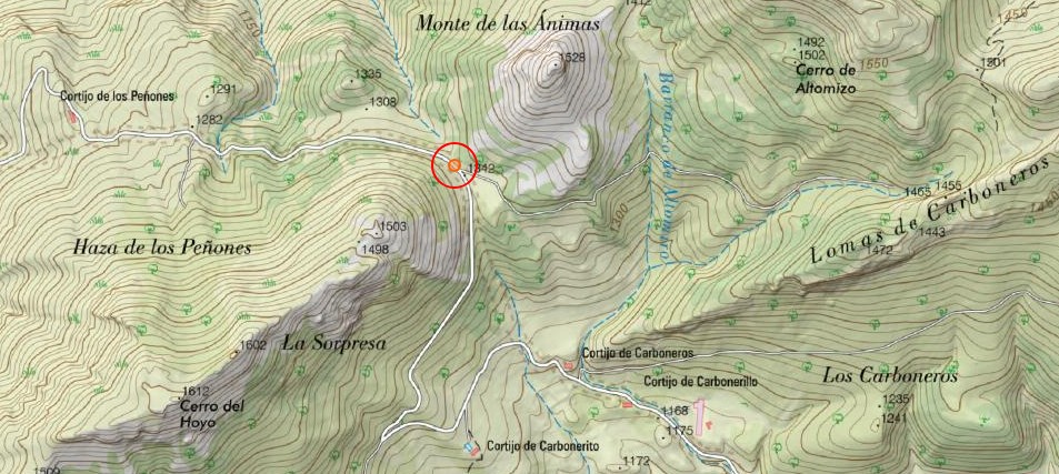Puerto de Carboneros - Puerto de Carboneros. Mapa