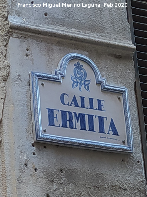 Calle Ermita - Calle Ermita. Placa