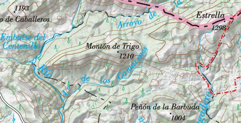 Cerro Mont�n de Trigo - Cerro Mont�n de Trigo. Mapa