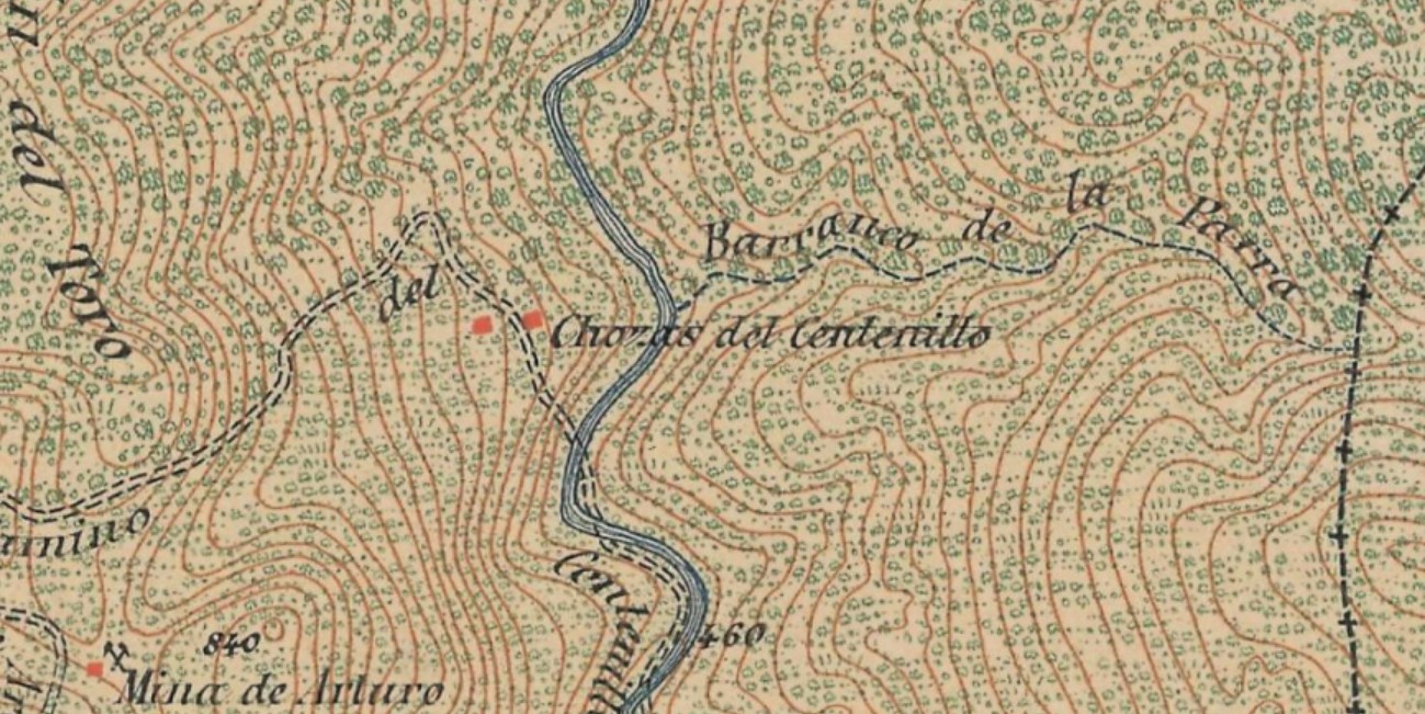 Chozas del Centenillo - Chozas del Centenillo. Mapa antiguo