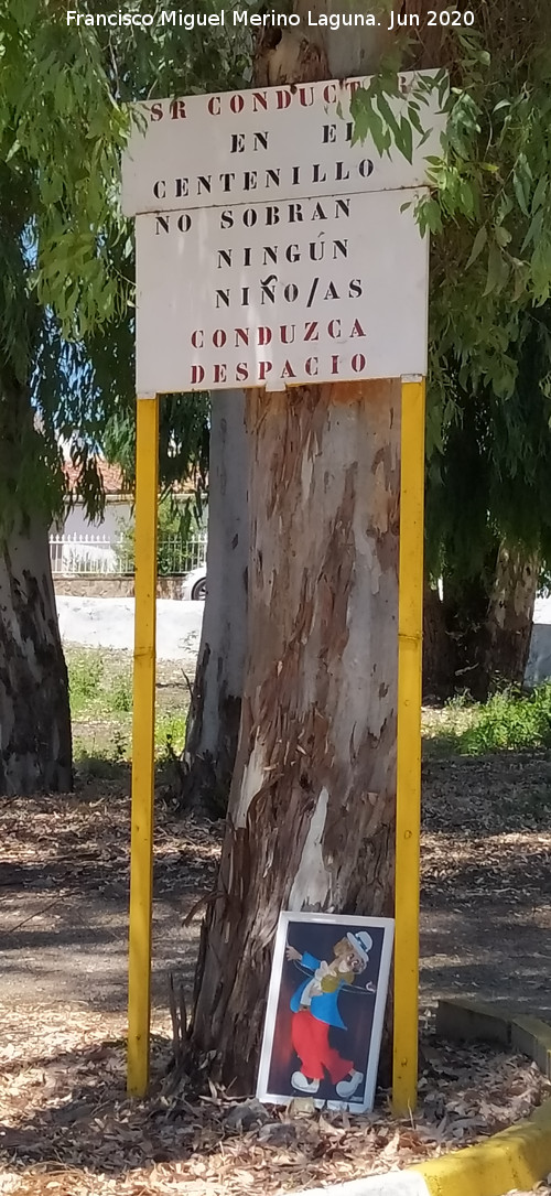 Aldea El Centenillo - Aldea El Centenillo. Cartel a la entrada del pueblo