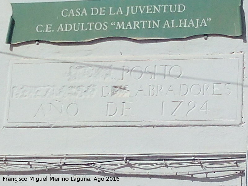 Psito de Diezmo y Labradores - Psito de Diezmo y Labradores. Placa con ao 1724