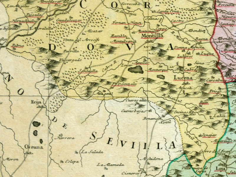 Historia de Cabra - Historia de Cabra. Mapa 1782