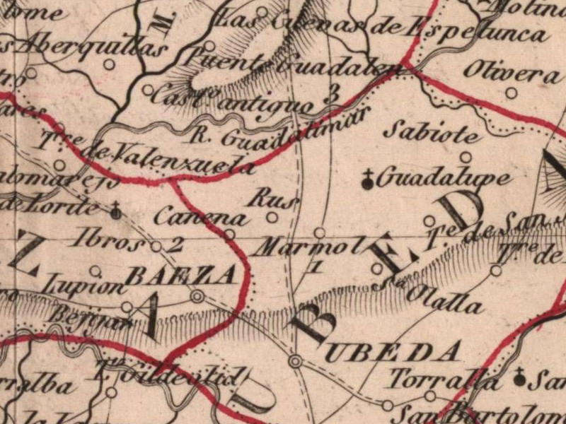 Historia de Canena - Historia de Canena. Mapa 1847