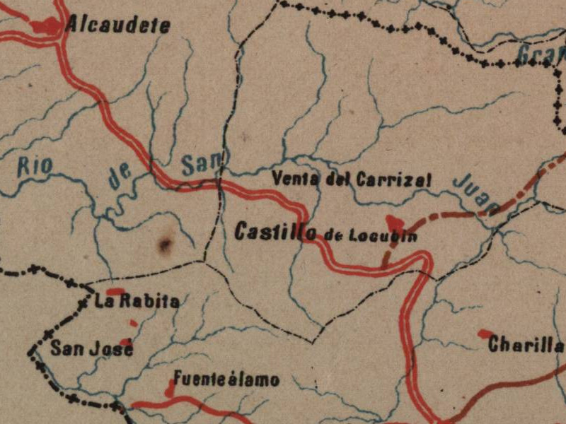 Historia de Castillo de Locubn - Historia de Castillo de Locubn. Mapa 1885