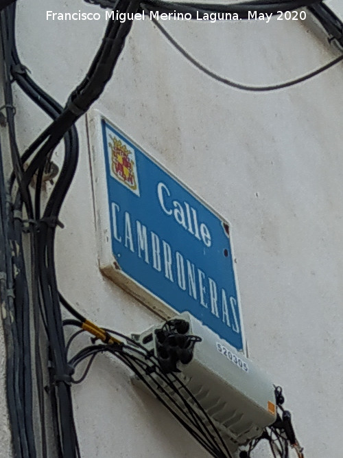 Calle Cambroneras - Calle Cambroneras. Placa