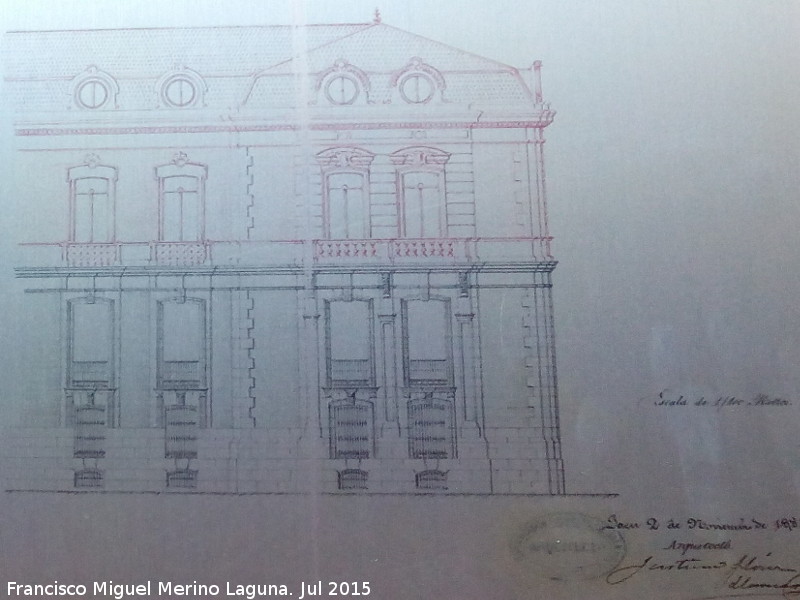 Palacio de la Diputacin - Palacio de la Diputacin. Proyecto de la fachada lateral. Justino Flores. 1885