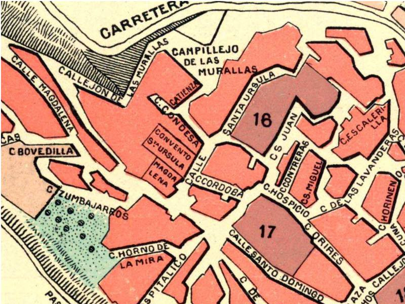 Calle Bobadilla Alta - Calle Bobadilla Alta. Mapa de principios del siglo XX
