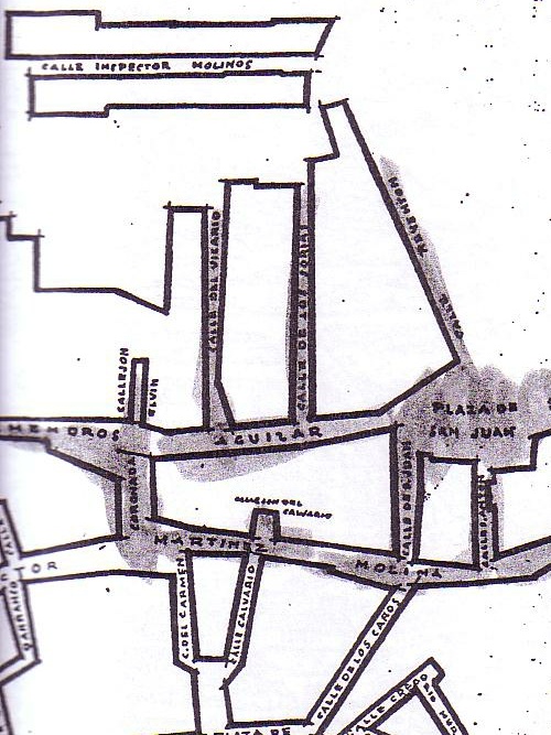 Calle Almendros Aguilar - Calle Almendros Aguilar. Plano de 1940