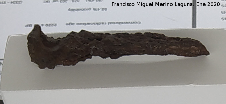 Palacio ibero del Cerro de la Merced - Palacio ibero del Cerro de la Merced. Pieza fragmentaria con ojal en su interior posible herraje de puerta o mueble