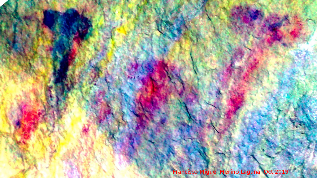 Pinturas rupestres de la Cueva del Canjorro I - Pinturas rupestres de la Cueva del Canjorro I. Tratada con Dstretch