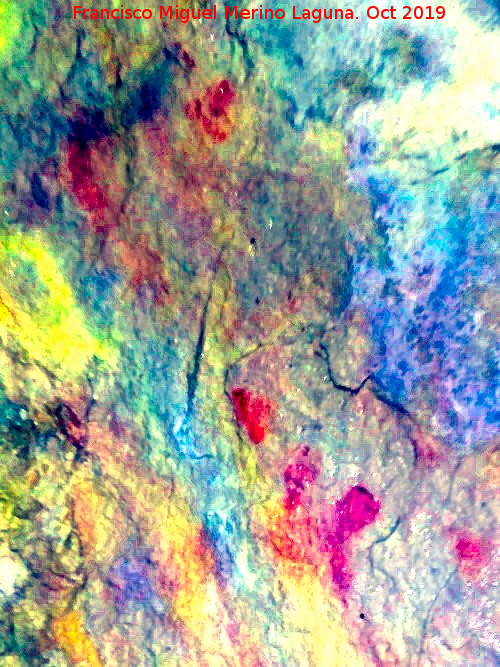 Pinturas rupestres de la Cueva del Canjorro I - Pinturas rupestres de la Cueva del Canjorro I. Tratada con DStretch