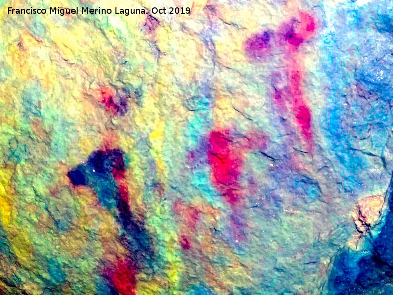 Pinturas rupestres de la Cueva del Canjorro I - Pinturas rupestres de la Cueva del Canjorro I. Tratada con DStretch