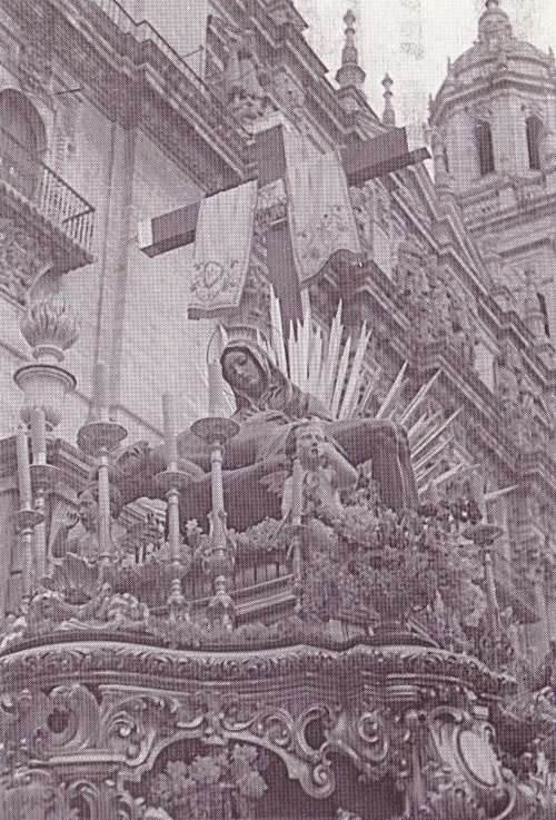 Catedral de Jan - Catedral de Jan. 1954. La Virgen de las Angustias de la cofrada del Cristo de la Buena Muerte