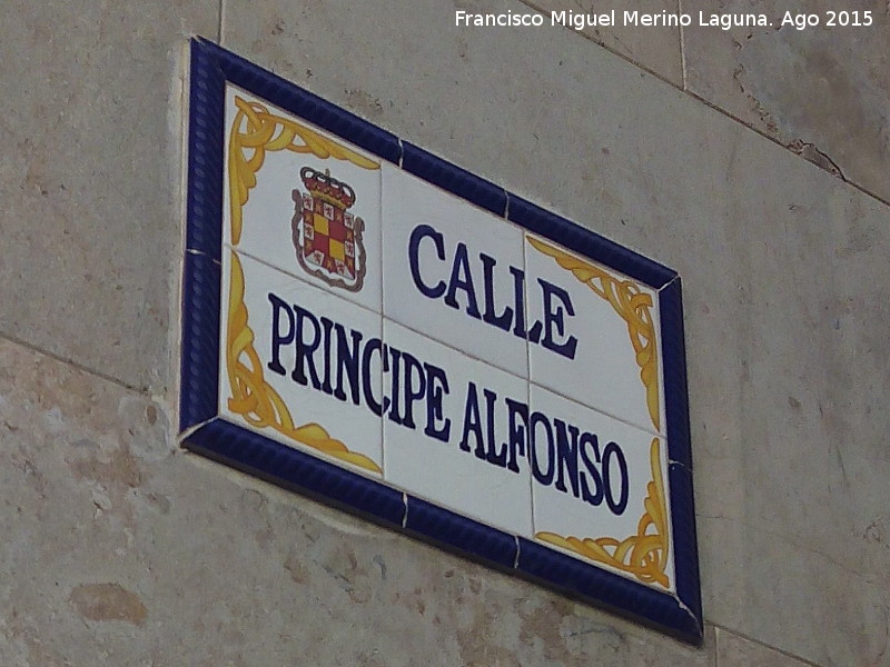Calle Prncipe Alfonso - Calle Prncipe Alfonso. Placa