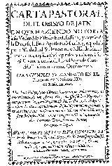 Obispado. Carta Pastoral del Obispo de Jan 1724