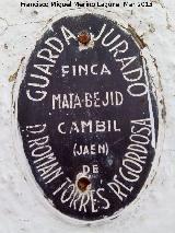 Casa del Guarda de Mata Bejid. Placa de Guarda