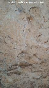 Pinturas rupestres de la Cueva Escondida de los Caones. Araazos en paralelo
