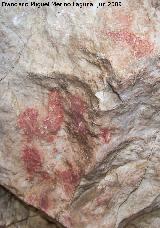 Pinturas rupestres de la Cueva de Ro Fro. Mano en positivo de cuatro dedos