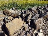 Torre ibero romana de Cerro Alto. Bloques de piedra y algn sillar