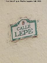 Calle Lepe. Placa