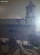 Ayuntamiento de Navas de San Juan. Foto antigua con el reloj en la Iglesia