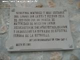 Ermita de la Virgen de la Estrella. Placa de la Cofrada